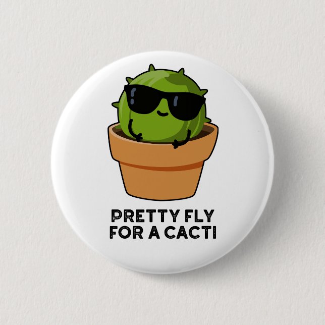Hübsche Fliege für einen Cacti Funny Cactus Pub Button (Vorderseite)