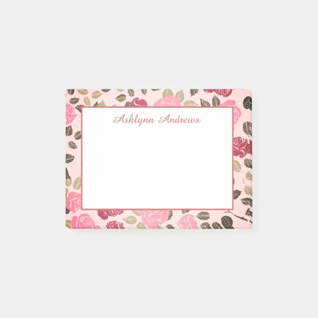 Hübsche Flora Post-it Klebezettel (Vorderseite)