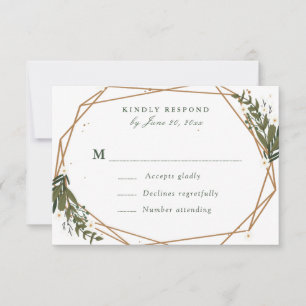 hübsche floral geometrische Antwortkarte RSVP Karte