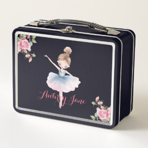 Hübsche florale Ballerina Metall Brotdose