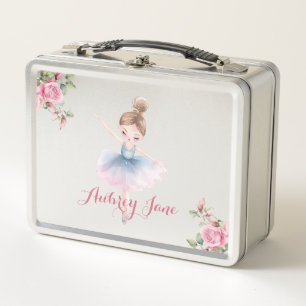 Hübsche florale Ballerina Metall Brotdose