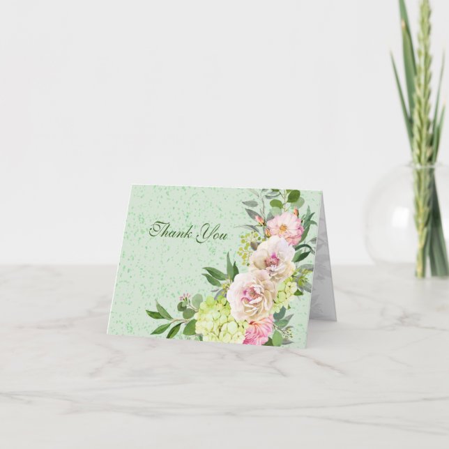 Hübsche florale Botanische Dankeschön-Karte Dankeskarte (Vorderseite)