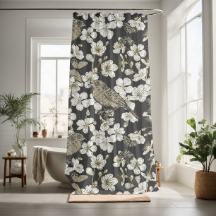 Hübsche florale dekorative auffällige  duschvorhang