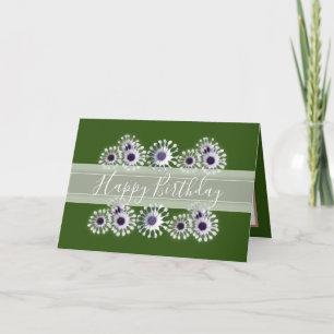 Hübsche florale Elegant Daisy Blume Grün Geburtsta Karte