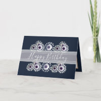Hübsche florale Elegant Daisy Blume Navy Geburtsta