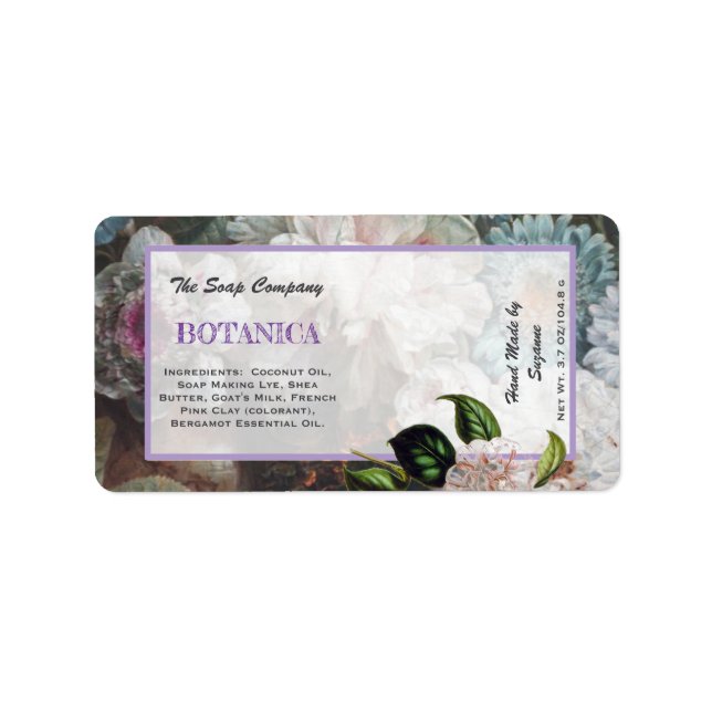 Hübsche florale Kosmetika Verpackungsaufkleber/Eti Adressaufkleber (Vorne)
