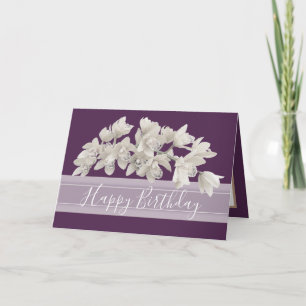 Hübsche florale Moderne Orchideen Blume Lila Gebur Karte