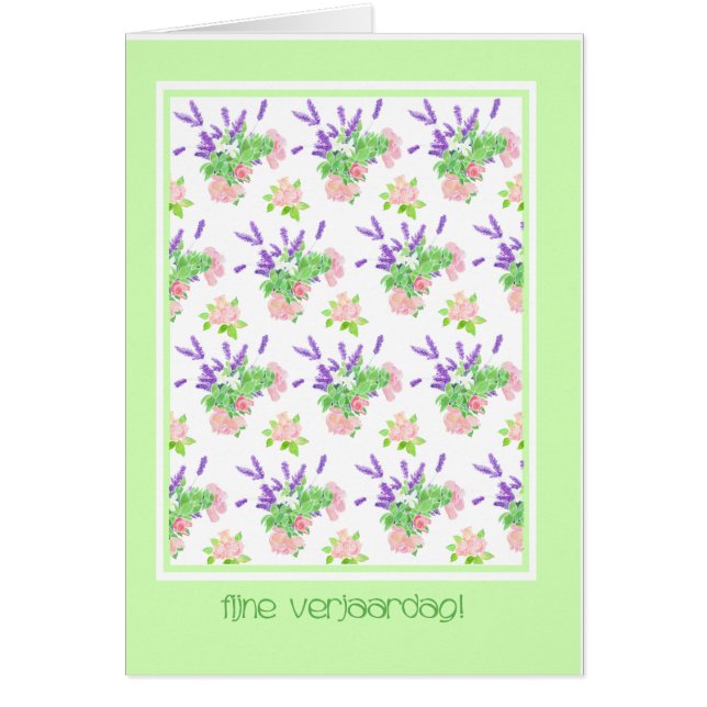 Hübsche florale Niederländische Sprachgrüße Geburt (Vorne)