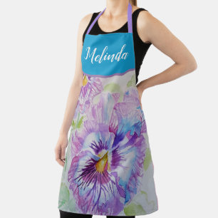 Hübsche florale Pastell-Stiefmütterchen-Lila-Fraue Schürze