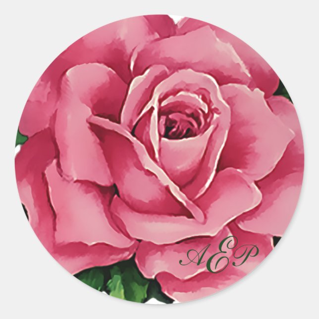 Hübsche florale Rose Aufkleber/Umschlag Aufkleber (Vorderseite)