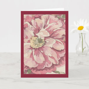 Hübsche floralfarbene Bleistiftillustration (AI) F Karte