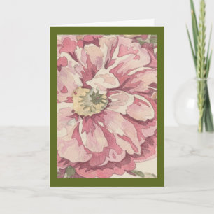 Hübsche floralfarbene Bleistiftillustration (AI) F Karte