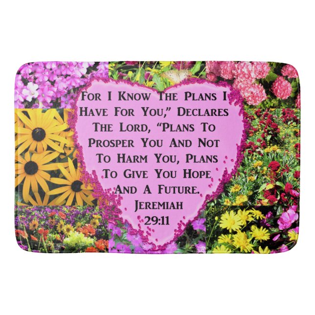 HÜBSCHE FLORALJEREMIAH 29:11 BIBLE BADEMATTE (Vorderseite)