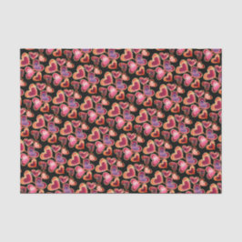 Hübsche Foil Textured Stack Double Heart Lollipops Seidenpapier