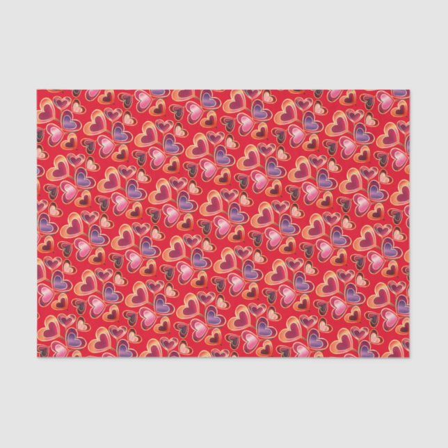 Hübsche Foil Textured Stack Double Heart Lollipops Seidenpapier (Vorderseite)