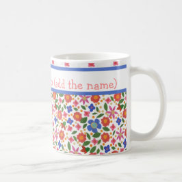 Hübsche Folk Art Floral auf White Coffee Tasse