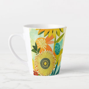 Hübsche Folklorekunst Gelbe Blumen Milchtasse