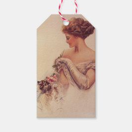 Hübsche Frau mit einem Kitten (von Harrison Fisher Geschenkanhänger