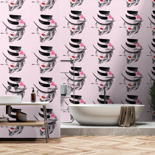 Hübsche Frau mit Hut Tapete