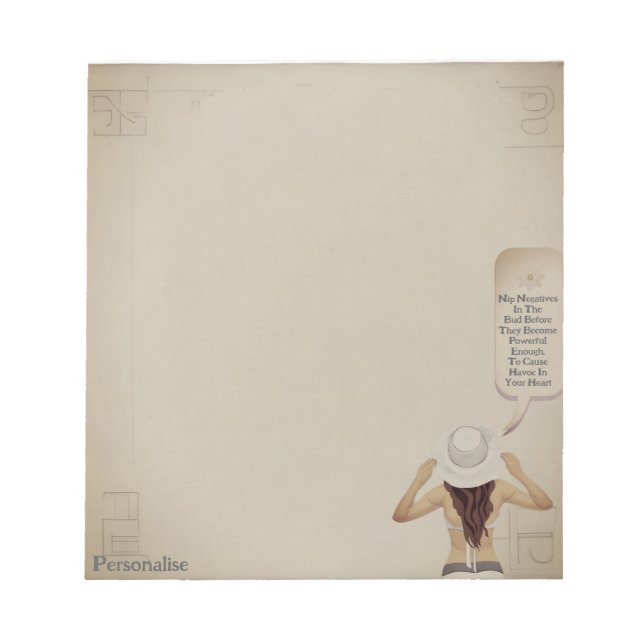 Hübsche Frau Motivierend Quote ScrapbookPaper Notizblock (Vorderseite)