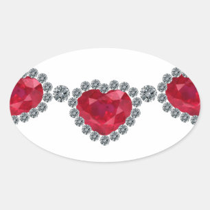 Hübsche Frau Ruby Necklace Ovaler Aufkleber
