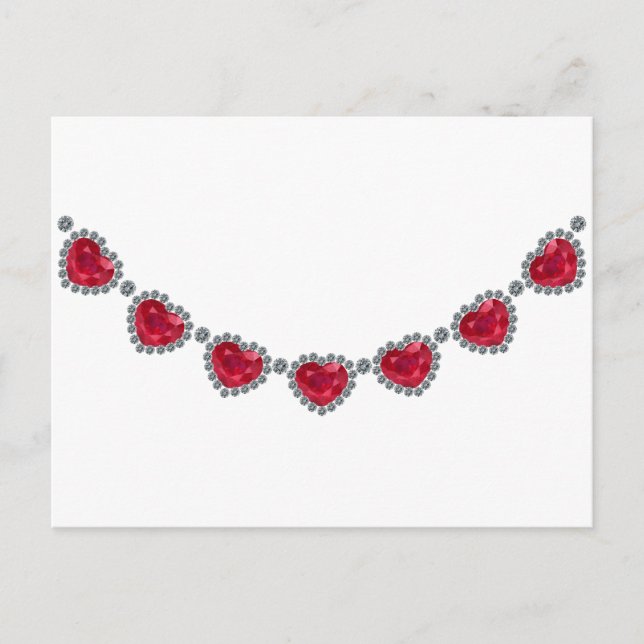 Hübsche Frau Ruby Necklace Postkarte (Vorderseite)