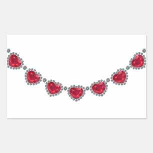 Hübsche Frau Ruby Necklace Rechteckiger Aufkleber