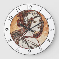 Hübsche Frauen Alphonse Mucha Uhr