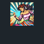 Hübsche Frauentänzerin Salsa Pop Art Leinwanddruck<br><div class="desc">Schöne Frau tanzt Salsa in einem Pop Art Comic Stil. Farbenfrohe ai Art für diejenigen,  die Liebe zu tanzen.</div>