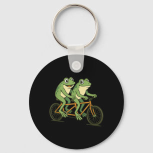 Hübsche Frösche mit Tandem-Fahrrad für den Sommer Schlüsselanhänger