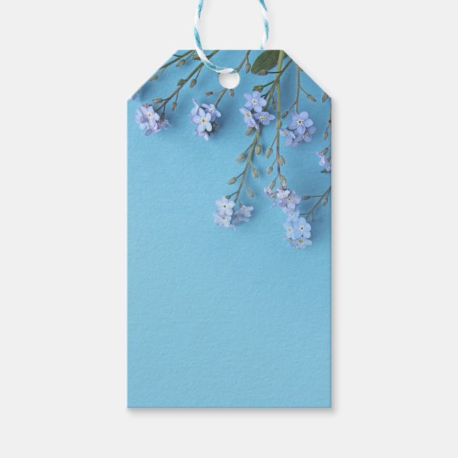 Hübsche Frühjahrs-Vergessen-ich-nicht-Blume Gift-T Geschenkanhänger (Vorderseite)