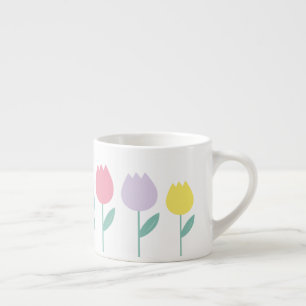 Hübsche Frühlings-Tulpen Pastell-Blumen Espressotasse