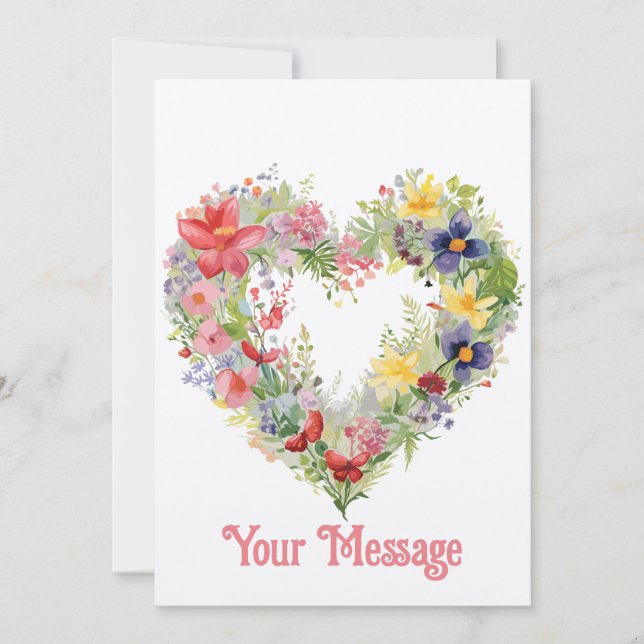 Hübsche Frühlingsblumen Blumengarnitur Feiertagskarte (Vorderseite)