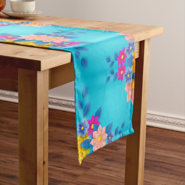 Hübsche Frühlingsblumen Großer Tischläufer (Beispiel)