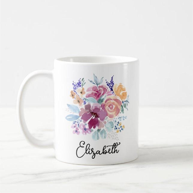 Hübsche Frühlingsflorencreme Kaffeetasse (Links)