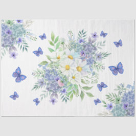 Hübsche Frühlingsfrüchte, Blüten und Schmetterling Seidenpapier