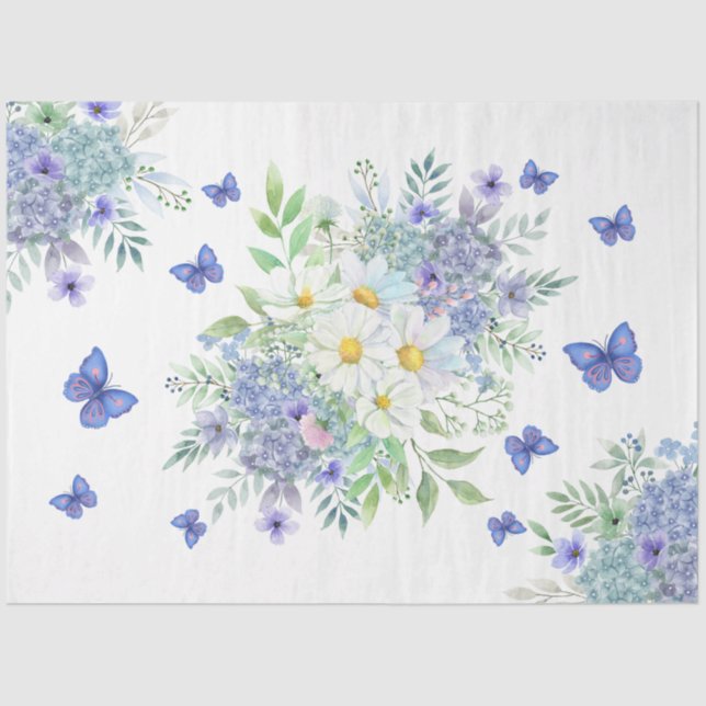 Hübsche Frühlingsfrüchte, Blüten und Schmetterling Seidenpapier (Vorderseite)