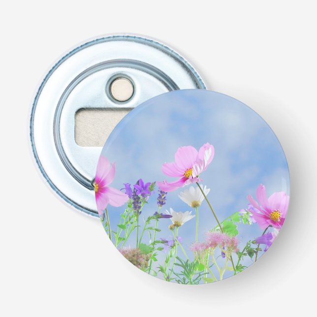Hübsche Frühlingswildblumen Flaschenöffner (Vorderseite)
