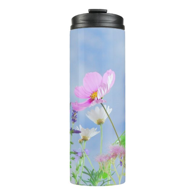 Hübsche Frühlingswildblumen Thermosbecher (Vorderseite)