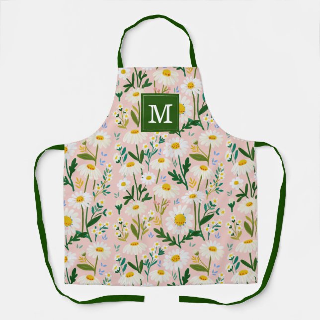 Hübsche Gänseblümchen-Blumen-Küchenschürze Schürze (Vorderseite)