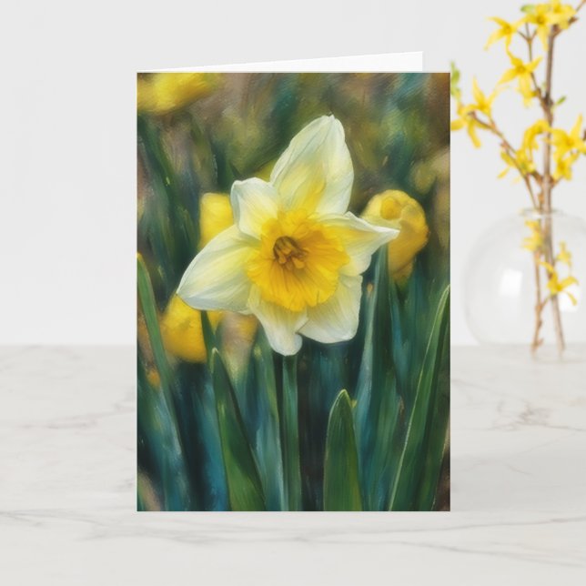 Hübsche gelbe affodische Kunstkarte Karte (Gelbe Blume)