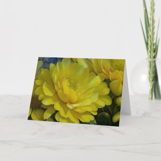 Hübsche Gelbe Blume Art Garden Karte (Vorderseite)