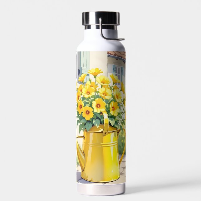 Hübsche gelbe Blumen im Wasserbecken Trinkflasche (Links)