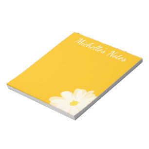 Hübsche gelbe Gänseblümchen-Blume personalisierter Notizblock