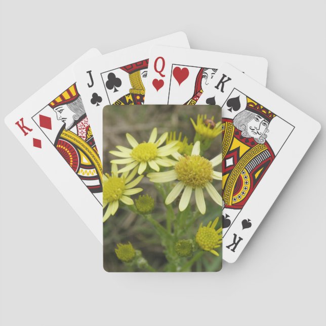 Hübsche gelbe Wildblumen Kartenspielen Spielkarten (Rückseite)