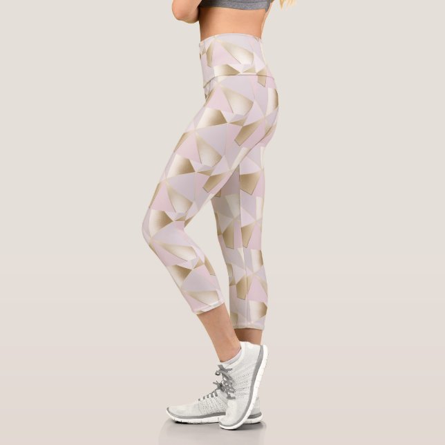 Hübsche geometrische Leggings in Rosa (Links)