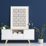Hübsche geometrische Linienarbeit in Schwarz und C Poster<br><div class="desc">Ein lustiges,  geometrisches Gittermuster arbeitet in Schwarz und Creme. Klicken Sie einfach auf anpassen,  wenn Sie den cremefarbenen Hintergrund durch eine andere Farbe ersetzen möchten.</div>