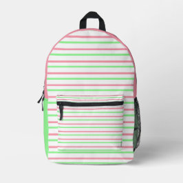 Hübsche geometrische Streifen rosa weiß Bedruckter Rucksack