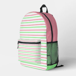 Hübsche geometrische Streifen rosa weiß Bedruckter Rucksack