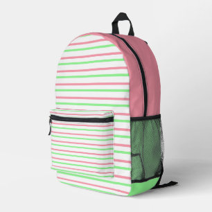 Hübsche geometrische Streifen rosa weiß Bedruckter Rucksack